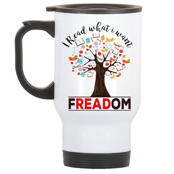 I Read What I Want Banned Books Week Librarian Stainless Steel Travel Mug