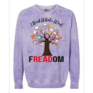 I Read What I Want Banned Books Week Librarian Colorblast Crewneck Sweatshirt