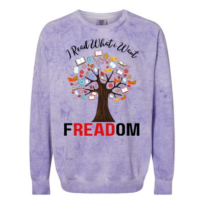 I Read What I Want Banned Books Week Librarian Colorblast Crewneck Sweatshirt