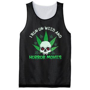 I Run Weed Horror Movies Skull Halloween Stoner Mesh Reversible Basketball Jersey Tank