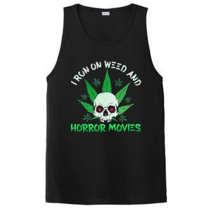 I Run Weed Horror Movies Skull Halloween Stoner PosiCharge Competitor Tank