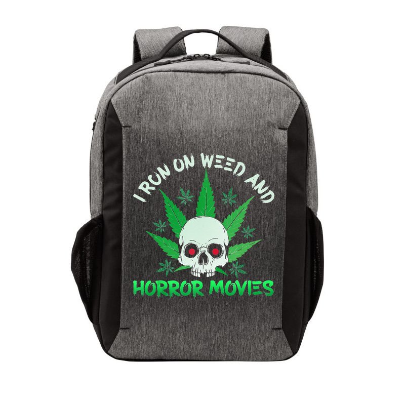 I Run Weed Horror Movies Skull Halloween Stoner Vector Backpack