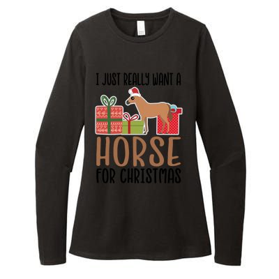 I Really Want A Horse For Christmas Gift Womens CVC Long Sleeve Shirt