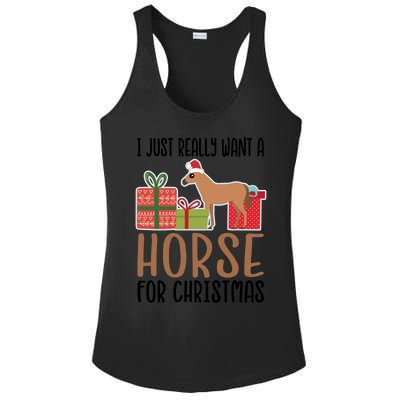 I Really Want A Horse For Christmas Gift Ladies PosiCharge Competitor Racerback Tank