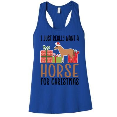 I Really Want A Horse For Christmas Gift Women's Racerback Tank