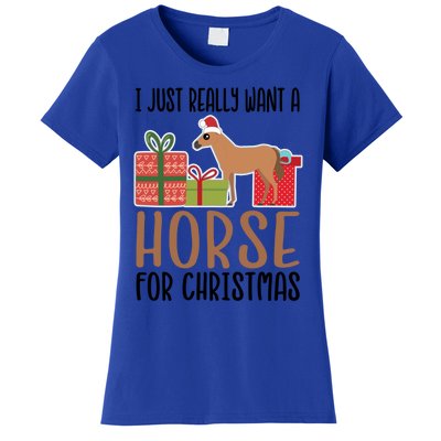 I Really Want A Horse For Christmas Gift Women's T-Shirt