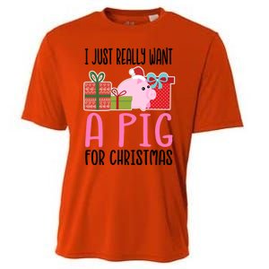 I Really Want A Pig For Christmas Great Gift Cooling Performance Crew T-Shirt