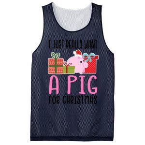 I Really Want A Pig For Christmas Great Gift Mesh Reversible Basketball Jersey Tank