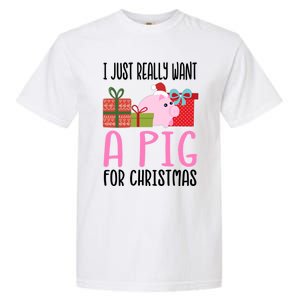 I Really Want A Pig For Christmas Great Gift Garment-Dyed Heavyweight T-Shirt