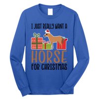 I Really Want A Horse For Christmas Gift Long Sleeve Shirt