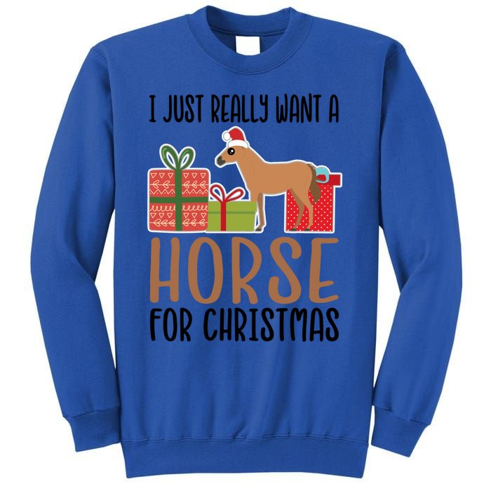 I Really Want A Horse For Christmas Gift Tall Sweatshirt