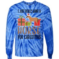 I Really Want A Horse For Christmas Gift Tie-Dye Long Sleeve Shirt