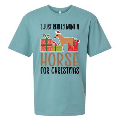 I Really Want A Horse For Christmas Gift Sueded Cloud Jersey T-Shirt