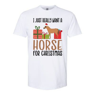 I Really Want A Horse For Christmas Gift Softstyle CVC T-Shirt