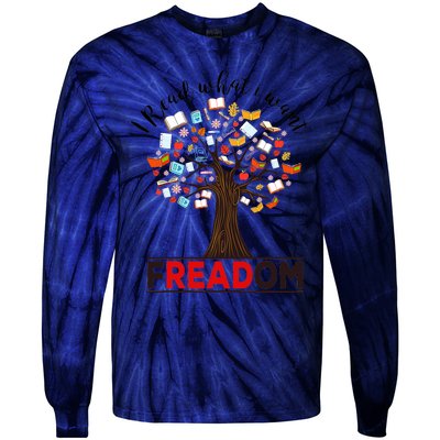 I Read What I Want Banned Books Week Librarian Tie-Dye Long Sleeve Shirt