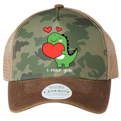 I Rawr You Cute Dinosaur Love Valentines Day Legacy Tie Dye Trucker Hat