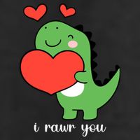 I Rawr You Cute Dinosaur Love Valentines Day 7 Panel Mesh Trucker Snapback Hat