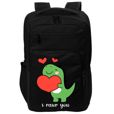 I Rawr You Cute Dinosaur Love Valentines Day Impact Tech Backpack