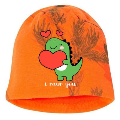 I Rawr You Cute Dinosaur Love Valentines Day Kati - Camo Knit Beanie