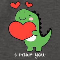 I Rawr You Cute Dinosaur Love Valentines Day Vector Backpack