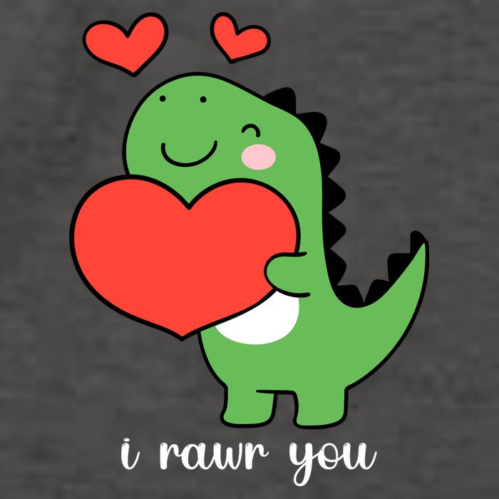 I Rawr You Cute Dinosaur Love Valentines Day Vector Backpack