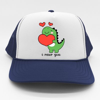 I Rawr You Cute Dinosaur Love Valentines Day Trucker Hat