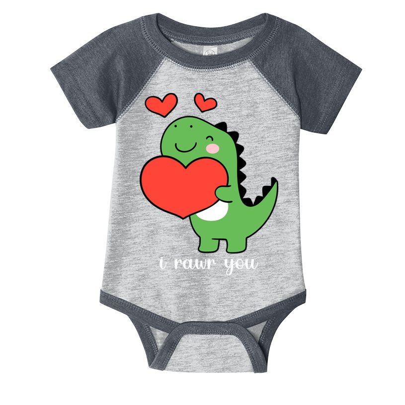 I Rawr You Cute Dinosaur Love Valentines Day Infant Baby Jersey Bodysuit