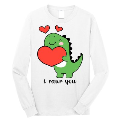 I Rawr You Cute Dinosaur Love Valentines Day Long Sleeve Shirt