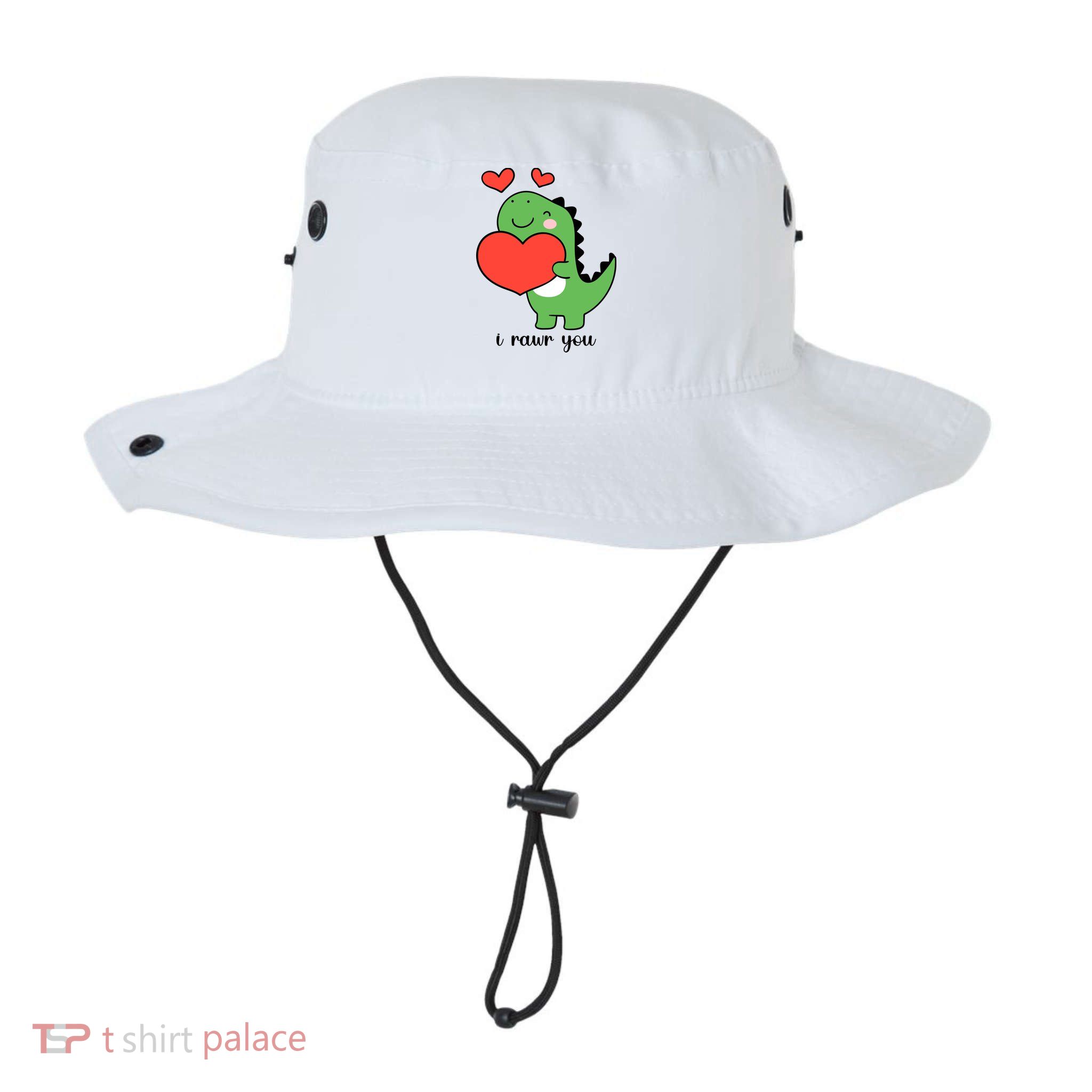 I Rawr You Cute Dinosaur Love Valentines Day Bucket Hat