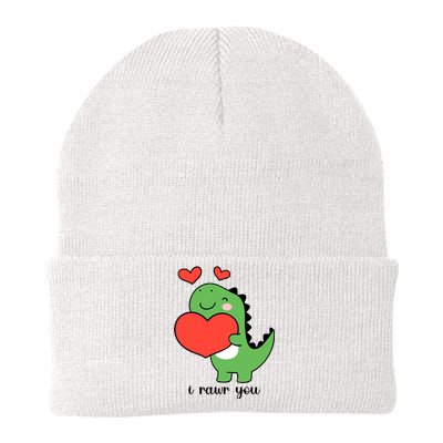 I Rawr You Cute Dinosaur Love Valentines Day Knit Cap Winter Beanie