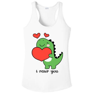 I Rawr You Cute Dinosaur Love Valentines Day Ladies PosiCharge Competitor Racerback Tank