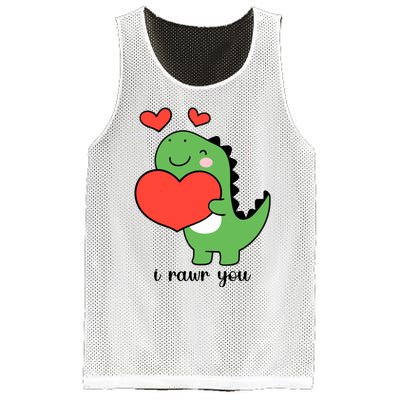 I Rawr You Cute Dinosaur Love Valentines Day Mesh Reversible Basketball Jersey Tank