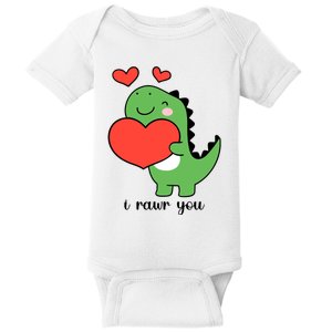 I Rawr You Cute Dinosaur Love Valentines Day Baby Bodysuit