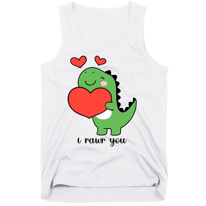 I Rawr You Cute Dinosaur Love Valentines Day Tank Top