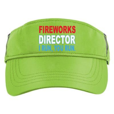 I Run You Run Funny Fireworks Director Adult Drive Performance Visor