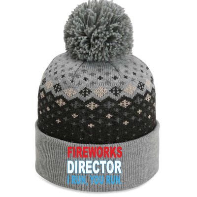 I Run You Run Funny Fireworks Director The Baniff Cuffed Pom Beanie