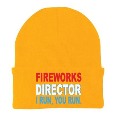 I Run You Run Funny Fireworks Director Knit Cap Winter Beanie