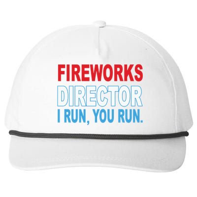 I Run You Run Funny Fireworks Director Snapback Five-Panel Rope Hat