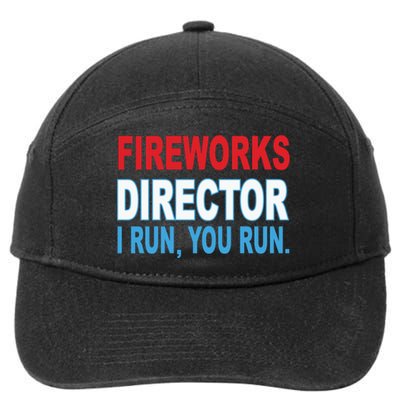 I Run You Run Funny Fireworks Director 7-Panel Snapback Hat