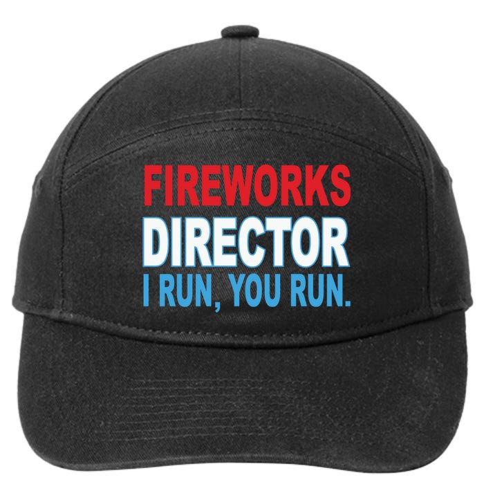 I Run You Run Funny Fireworks Director 7-Panel Snapback Hat