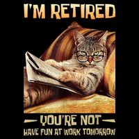 I'm Retired You're Not Have Fun At Work Tomorrow Funny Cat Flat Bill Trucker Hat