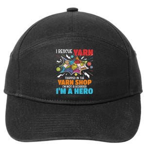 I Rescue Yarn Knitting Knitter Crocheting Crocheter 7-Panel Snapback Hat