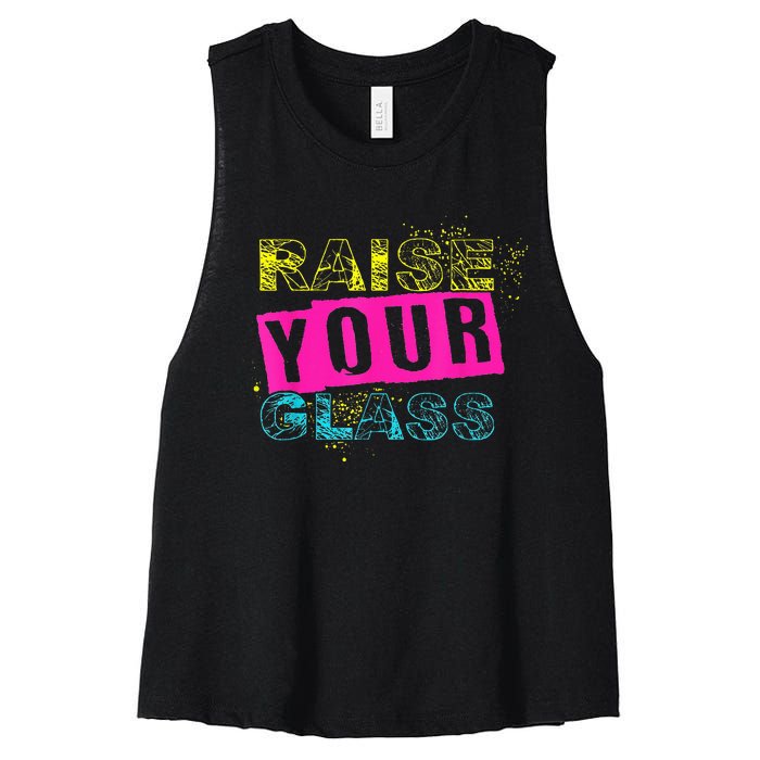 I Raise Your Glass Women's Racerback Cropped Tank