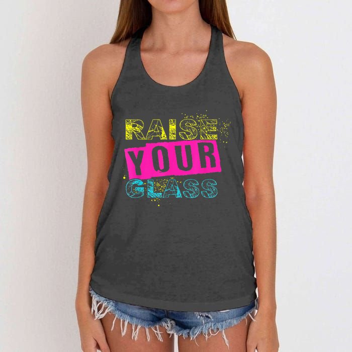 I Raise Your Glass Women's Knotted Racerback Tank