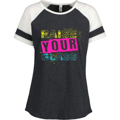 I Raise Your Glass Enza Ladies Jersey Colorblock Tee