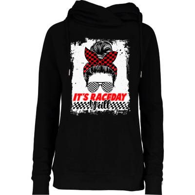 Its Raceday Yall Dirt Track Racing Race Car Lover Women Girl Womens Funnel Neck Pullover Hood