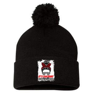 Its Raceday Yall Dirt Track Racing Race Car Lover Women Girl Pom Pom 12in Knit Beanie