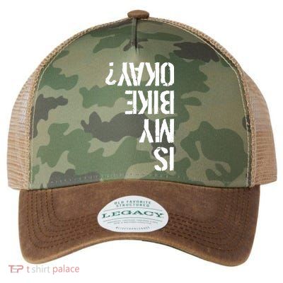 Is My Bike Okay? Upside Down Motorcycle Logo Legacy Tie Dye Trucker Hat