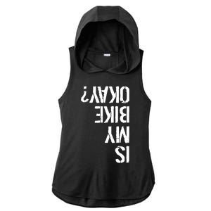 Is My Bike Okay? Upside Down Motorcycle Logo Ladies PosiCharge Tri-Blend Wicking Draft Hoodie Tank