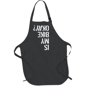 Is My Bike Okay? Upside Down Motorcycle Logo Full-Length Apron With Pockets